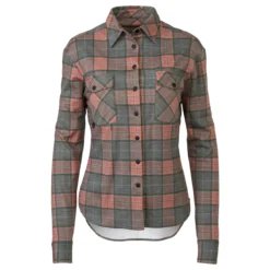 AGU Flannel Skjorte Langermet Grønn/Oransje Til Kvinner