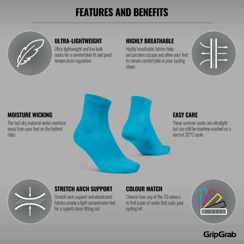 GripGrab Lightweight Airflow Sokker Blå 2 GripGrab Lightweight Airflow Sokker Blå - Bilde 2