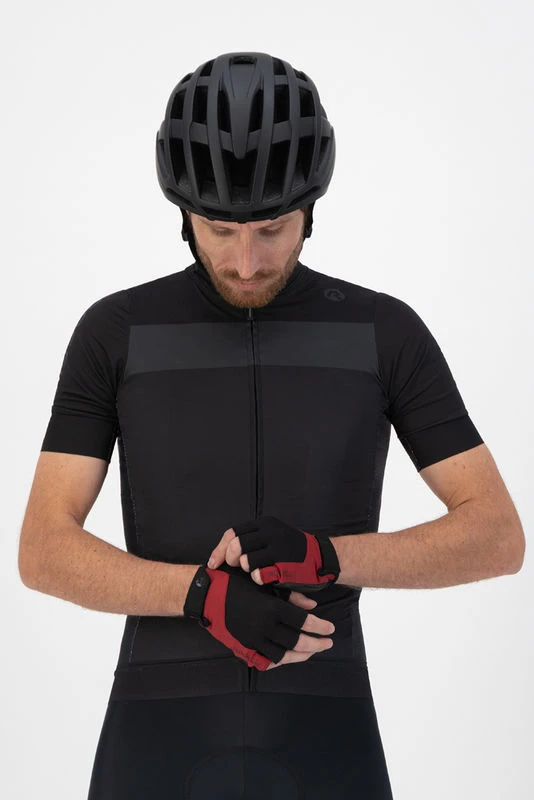 Rogelli Essential Sykkelhanske Med Innlegg - Svart/Bordeaux 2 Rogelli Essential Sykkelhanske Med Innlegg - Svart/Bordeaux - Bilde 2