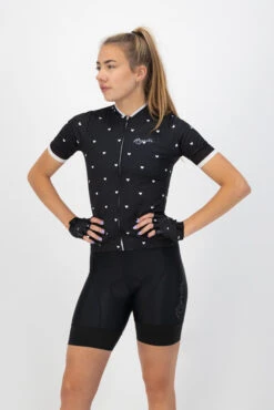 Rogelli Hearts Kortermet Trøyer Til Kvinner Svart / Hvit -Force Butikk Rogelli Hearts Kortaermet Jersey til 1645442237 02