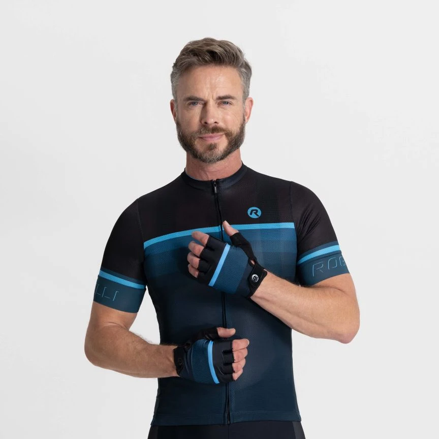 Rogelli Hero 2 Sykkelhansker Svart/blå 2 Rogelli Hero 2 Sykkelhansker Svart/blå - Bilde 2