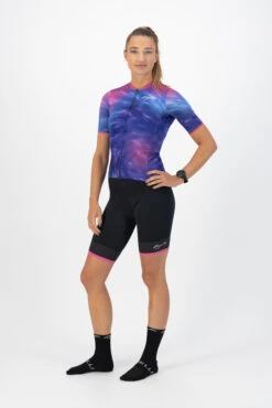 Rogelli Marble Kortermet Jersey Til Kvinner Tie Dye Blå / Lilla -Force Butikk Rogelli Marble Kortaermet Jersey til 1645441060 02