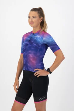 Rogelli Marble Kortermet Jersey Til Kvinner Tie Dye Blå / Lilla -Force Butikk Rogelli Marble Kortaermet Jersey til 1645441060 03