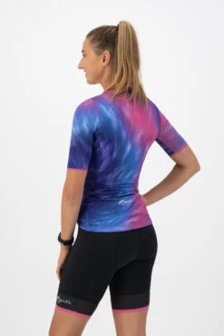 Rogelli Marble Kortermet Jersey Til Kvinner Tie Dye Blå / Lilla -Force Butikk Rogelli Marble Kortaermet Jersey til 1645441060 04