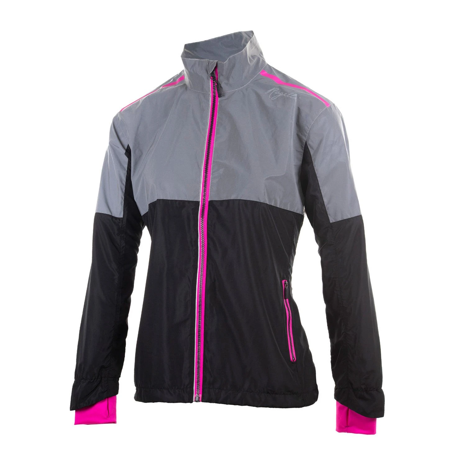 Rogelli Refleks Jakke Sort/Rosa 1 Rogelli Refleks Jakke Sort/Rosa