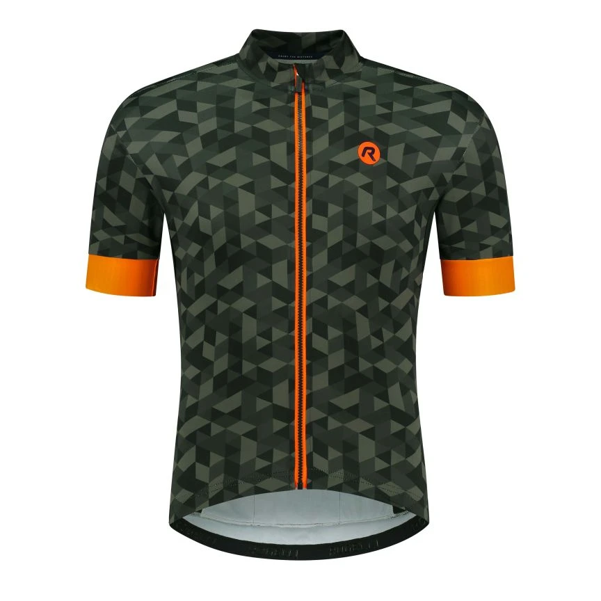 Rogelli Rubik Sykkeltrøye Grønn/oransje 1 Rogelli Rubik Sykkeltrøye Grønn/oransje