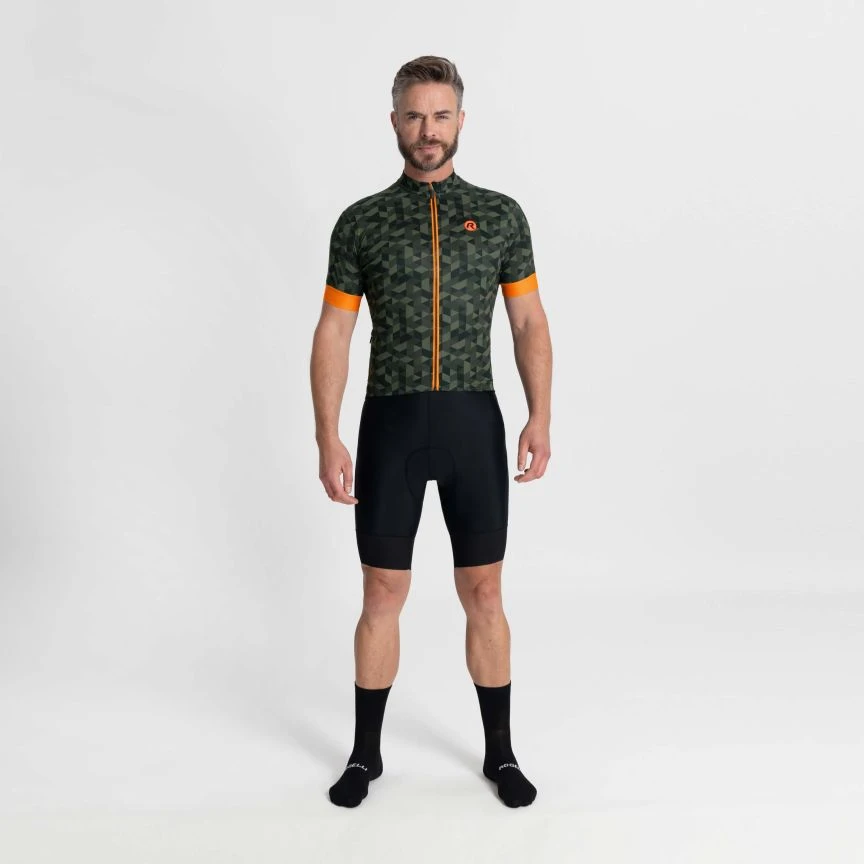 Rogelli Rubik Sykkeltrøye Grønn/oransje 3 Rogelli Rubik Sykkeltrøye Grønn/oransje - Bilde 3