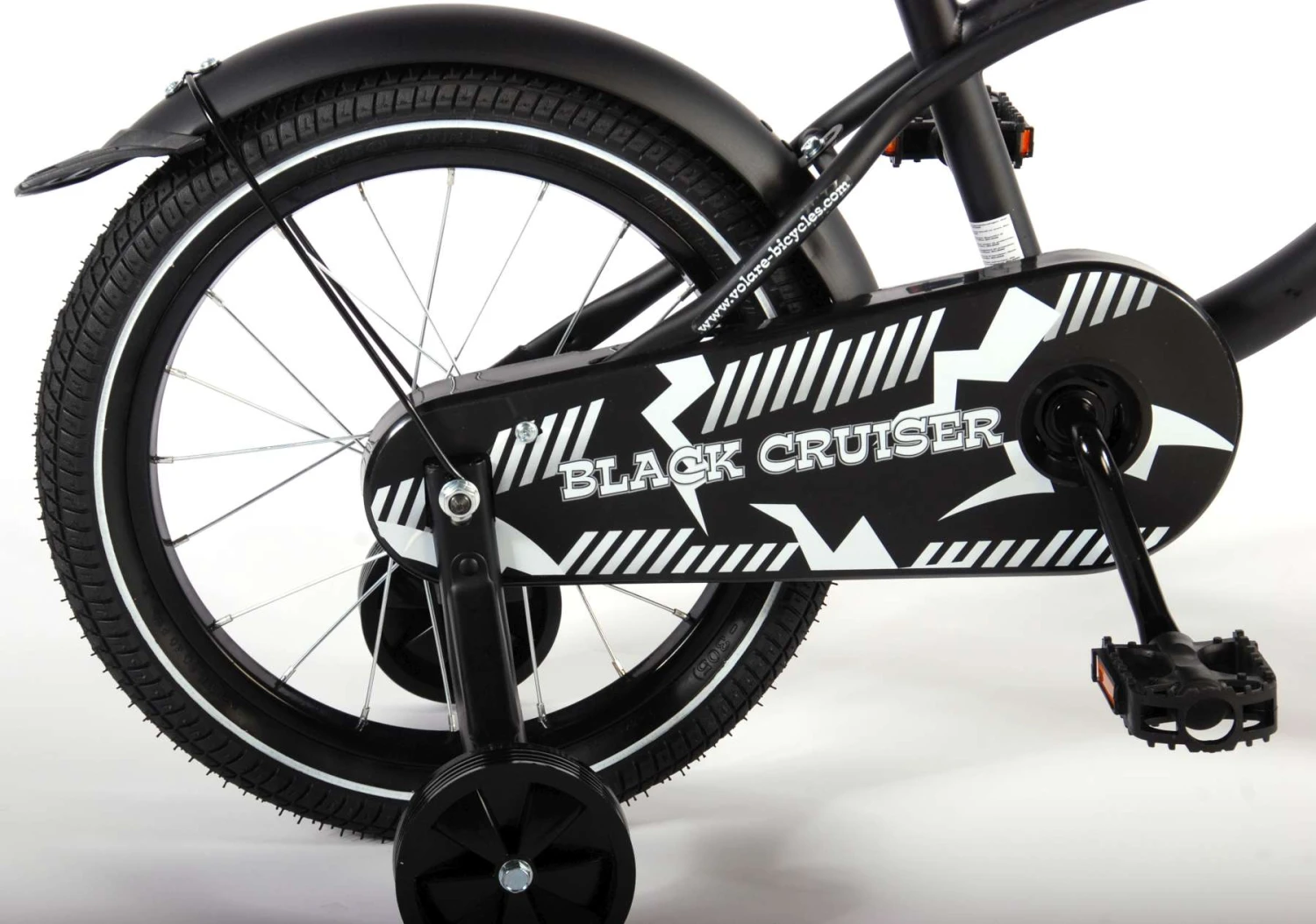 Volare Black Cruiser 16" Guttesykkel Med Støttehjul 3 Volare Black Cruiser 16" Guttesykkel Med Støttehjul - Bilde 3