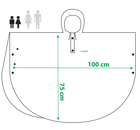 Force Regn Poncho Gul 120-160 Cm 2 Force Regn Poncho Gul 120-160 Cm - Bilde 2